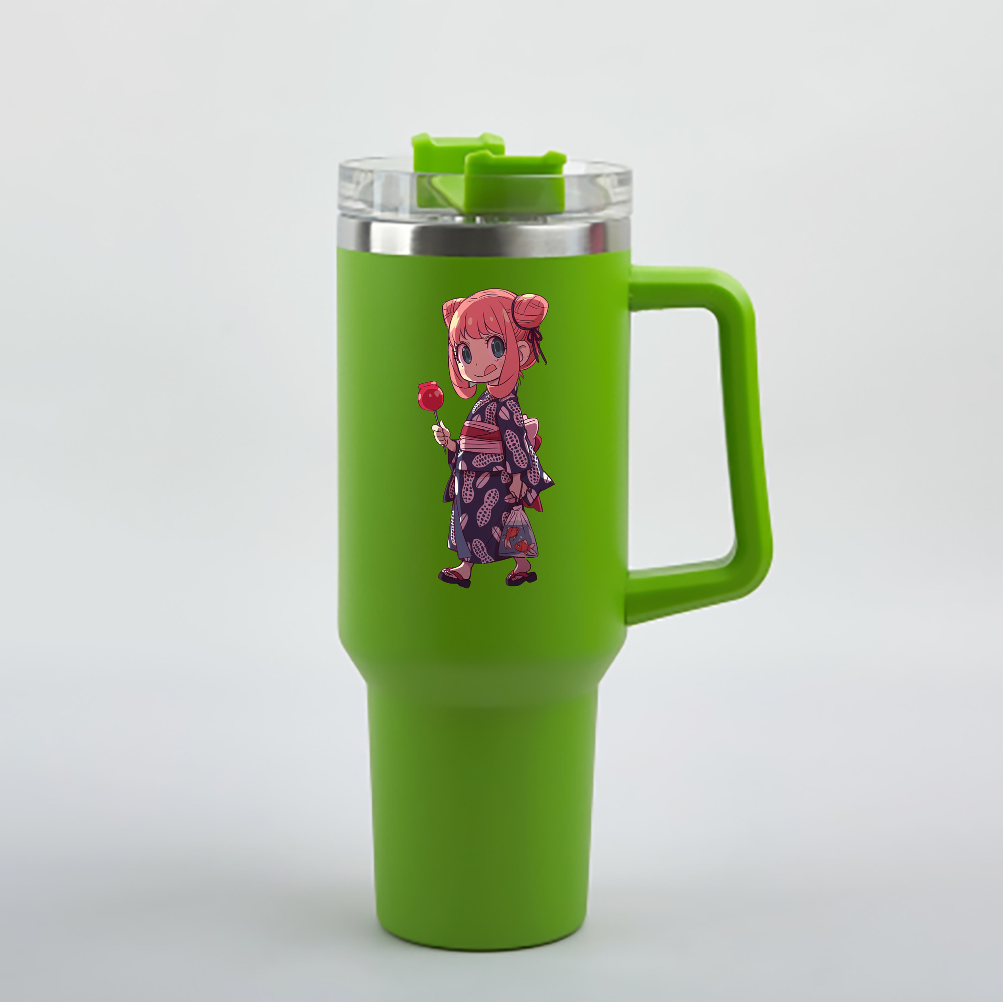 （画像用） SPY×FAMILY间谍家家酒 1200mL車用タンブラー - クリスタルステッカー（プラスチックストロー付き）